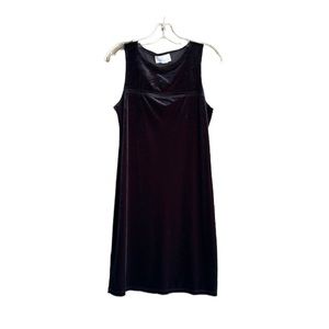 Jumping Joy Vintage Velvet Sleeveless Black Dress with Keyhole at Chest.